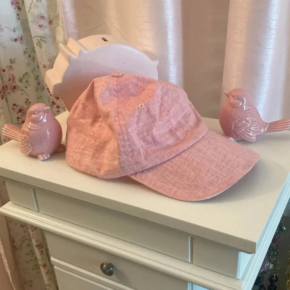 Soft Pink Linen-Texture Baseball Cap - Unbranded